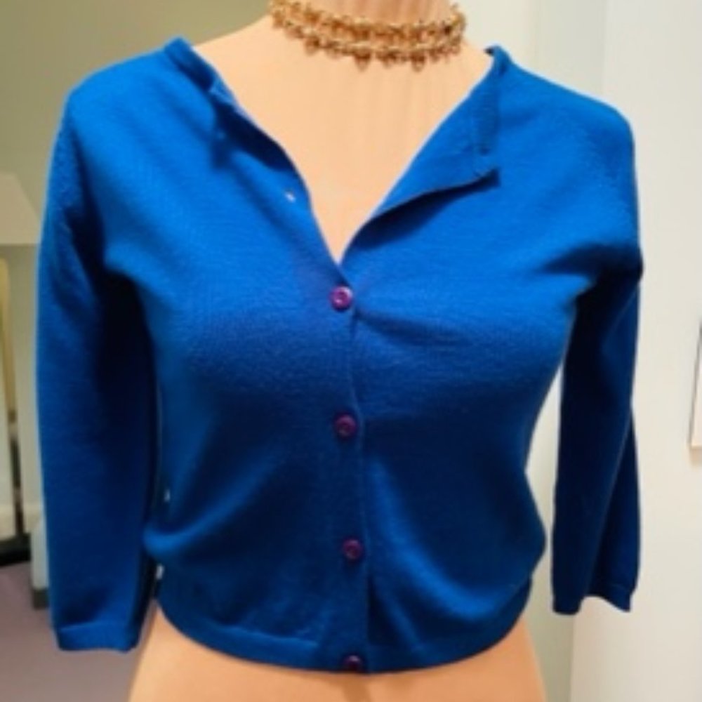 Samantha Sung Blue Cardigan Sweater